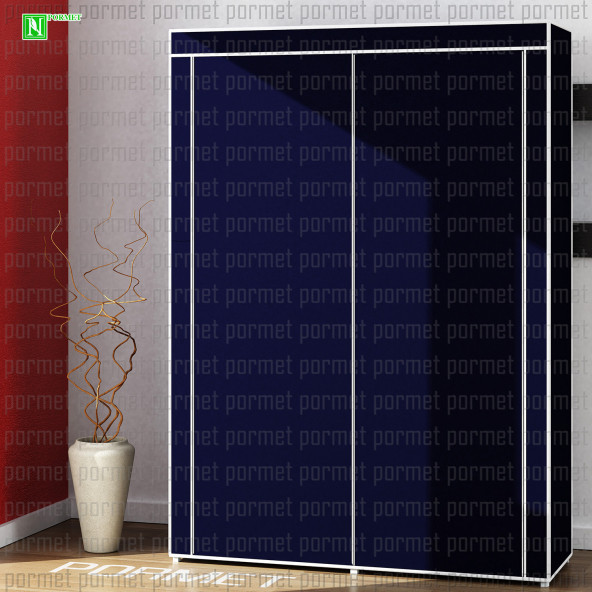 PORMET 2 Bölmeli Bez Dolap, Bez Ayakkabılık - Lacivert - 2