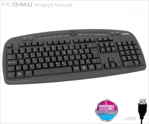 FRISBY K-134AU İNGİLİZCE-ARAPÇA Q USB M.M KLAVYE