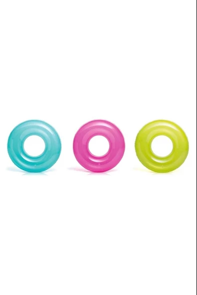 Şeffaf Jumbo Şişme Simit 76 Cm Pembe - 2