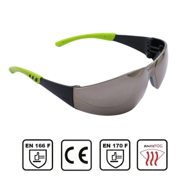 Bisiklet Gözlüğü UV Korumalı Silikonlu Antifog Bisikletçi Gözlük Aynalı Gümüş