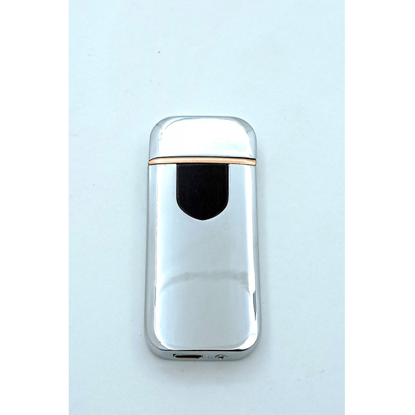 Gri Parmak İzli Dokunmatik Usb Şarjlı Anti-rüzgar Elektronik Çakmak - Resim 3