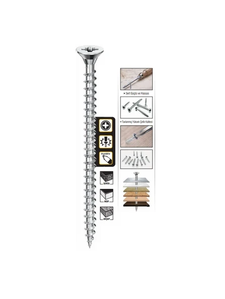 5X60 SUNTA VİDASI 10 LU PAKET ürün görseli 1