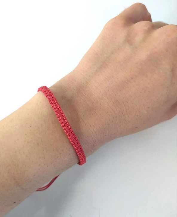 Kırmızı Bileklik Uğur Şans Aşk Bilekliği Makrome İp Ayarlanabilir Bilezik Kadın Kız Takı - 2