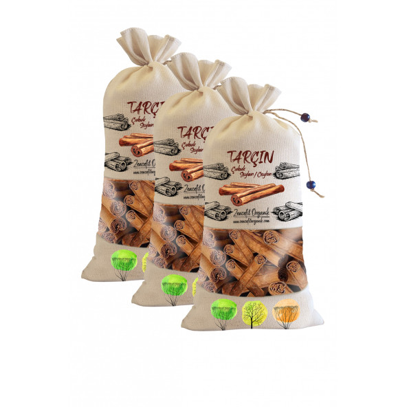 3 Adet Bez Torba Seylon Tarçın 220 Gr. x 3 Ad. Orijinal Ceylon Seylan Yaprak Çubuk Tarçın 660 Gr.