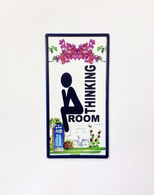 Metal Thinking Room Erkek Tabela Wc Kapı Önü Aksesuar Metal Plaka - 1