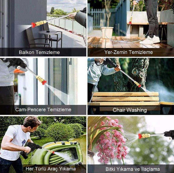 Taşınabilir Akülü Yıkayıcı 12v Yüksek Basınçlı 156w 22 Bar Lityum Pil - 7