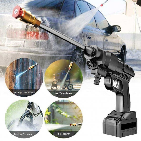 Taşınabilir Akülü Yıkayıcı 12v Yüksek Basınçlı 156w 22 Bar Lityum Pil - 4