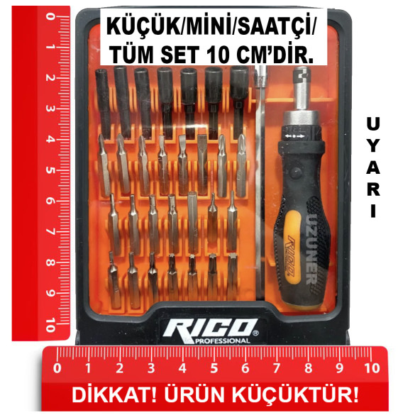 Rico Cırcırlı Mini Tornavida Saatçi Bits Seti Takımı 31 Parça RC2002 - 7