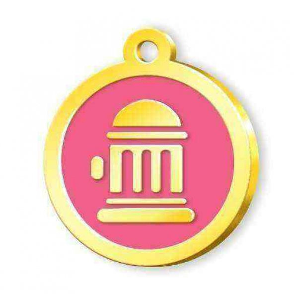 Altın Kaplama Yangın Musluğu Künye - Pembe ürün görseli 1