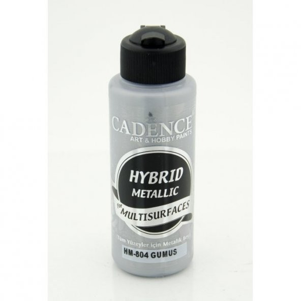 Cadence Hibrit Metalik Multisurface Boya H804 Gümüş 120ml