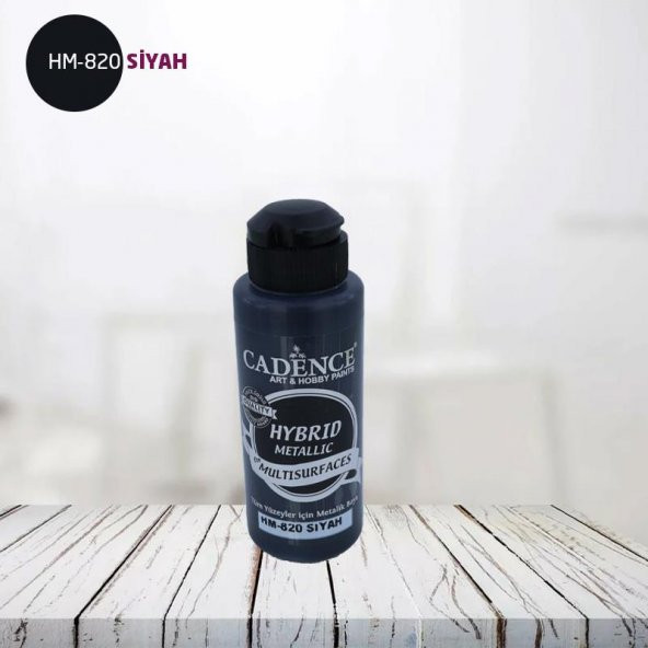 Cadence Hibrit Metalik Multisurface Boya H820 Siyah 120ml