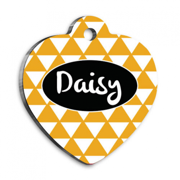 Sarı Üçgenli Kalp Kedi Köpek Künyesi ürün görseli 1