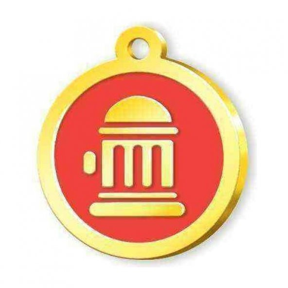 Altın Kaplama Yangın Musluğu Künye - Kırmızı ürün görseli 1