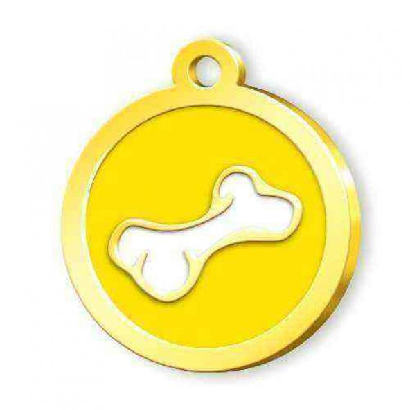 Altın Kaplama Kemik Künye - Sarı ürün görseli 1