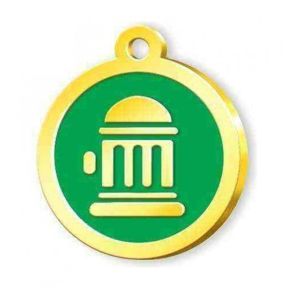 Altın Kaplama Yangın Musluğu Künye - Yeşil ürün görseli 1