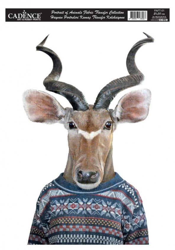 Cadence Kumaş Transfer PAFT-01 Hayvan Portreleri 21x30cm ürün görseli