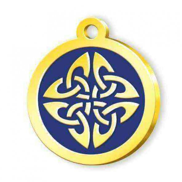 Altın Kaplama Mistik Künye - Mavi ürün görseli 1