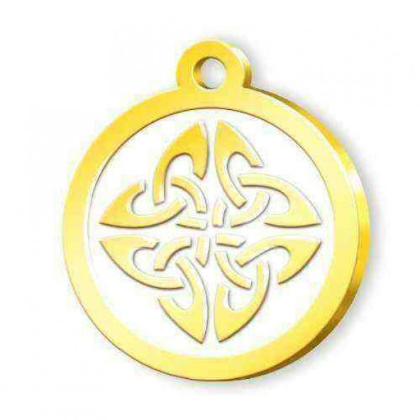 Altın Kaplama Mistik Künye - Beyaz ürün görseli