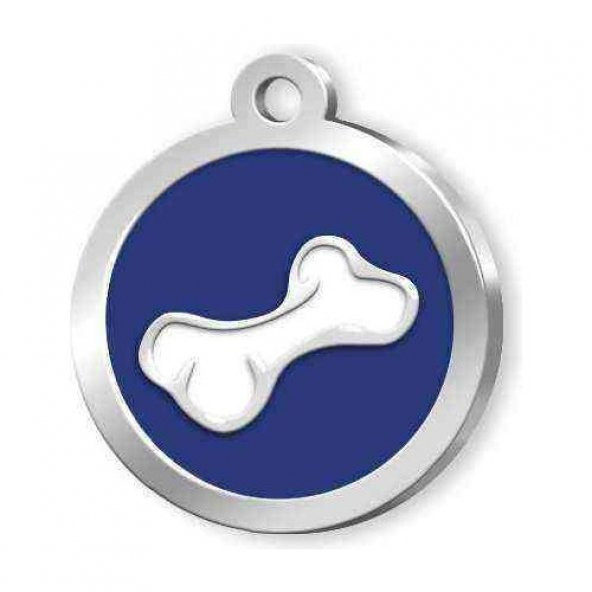 Altın Kaplama Kemik Künye - Mavi ürün görseli 1