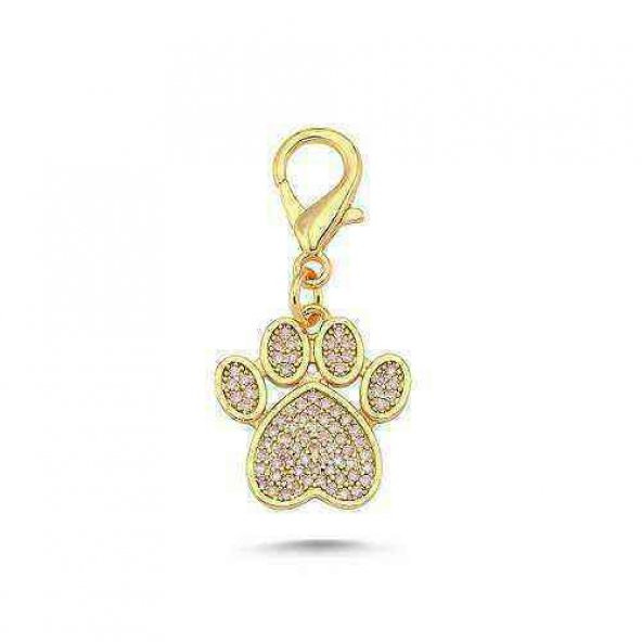 Pembe Zirkon Taşlı Pati Model Tasma Aksesuarı