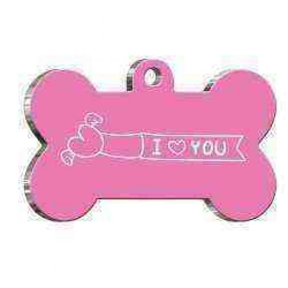 I Love You Pembe Kedi Köpek Künyesi ürün görseli 1