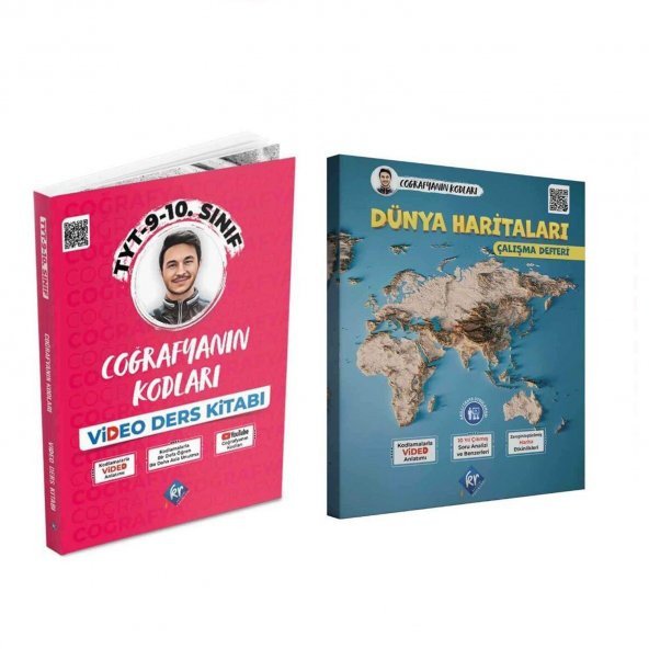 Kr Akademi TYT Coğrafyanın Kodları Video Ders Notları ve Dünya Haritaları Çalışma Defteri Seti - 1