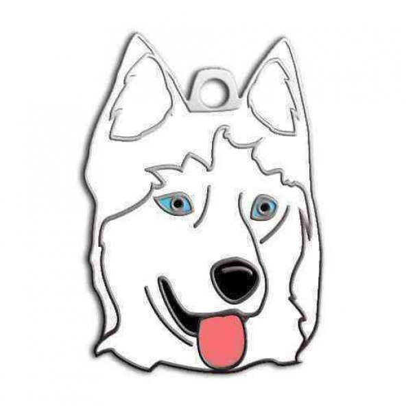 Sibirya Kurdu Köpek Künyesi (Beyaz)