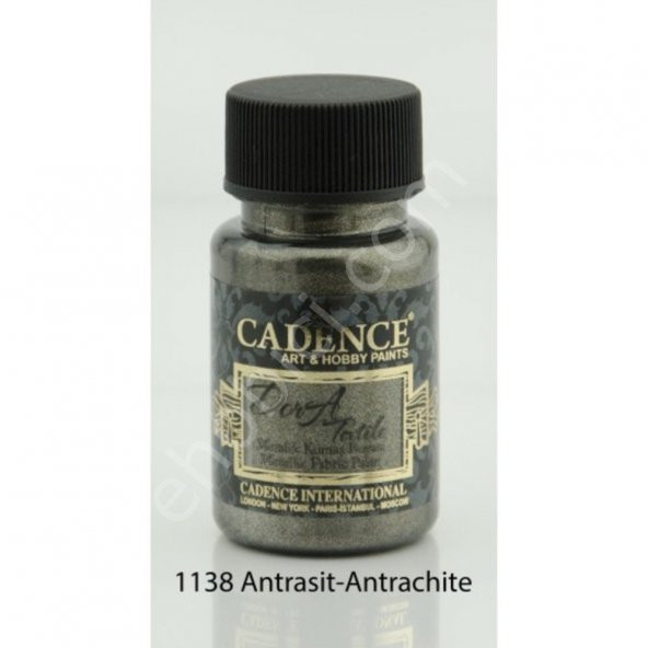 Cadence Dora Metalik Kumaş Boyası 1138 Antrasit 50ml