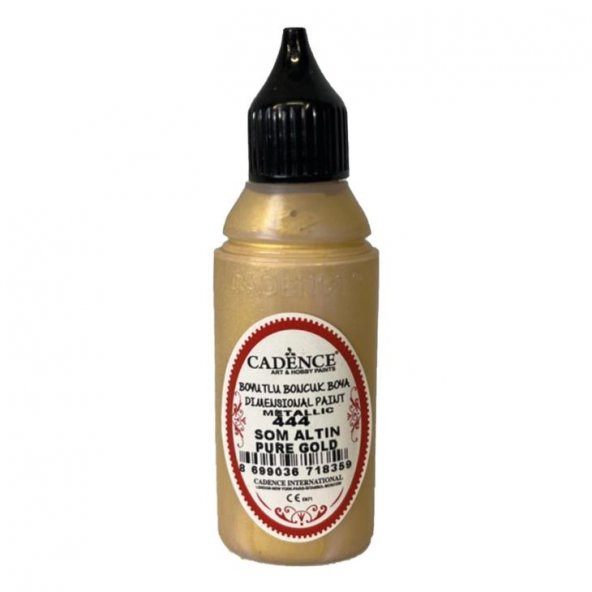 Cadence Metalik Boncuk Boya 444 Som Altın 50ml