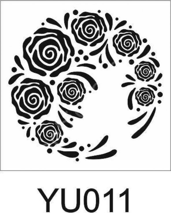 Yuvarlak Desenler Stencil Şablon (25x25) YU-011