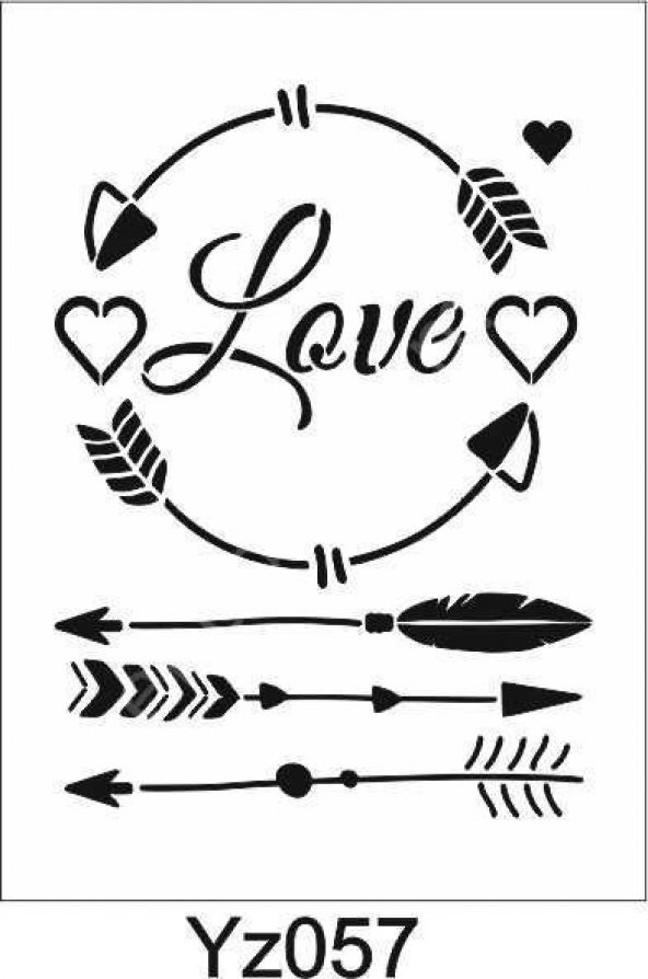 Yazı Desenler Stencil Şablon (21x30) YZ-057
