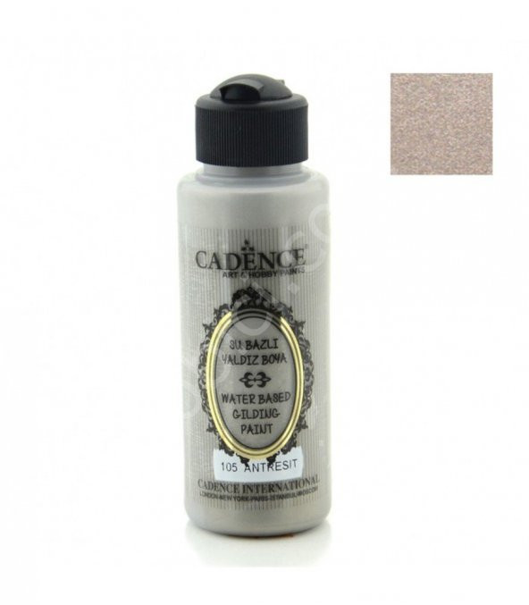 Cadence Su Bazlı Yaldız Boya 105 Antrasit 120ML