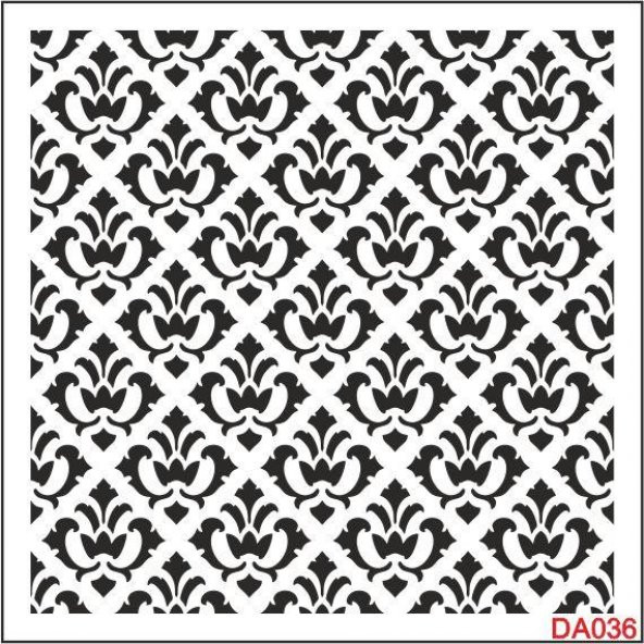 Damask Desen Stencil Şablon (40x40) DA-036