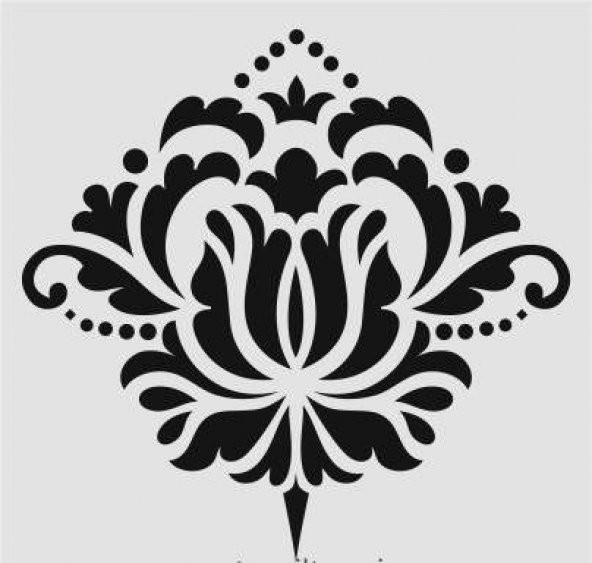 Damask Desen Stencil Şablon (25x25) DA-042