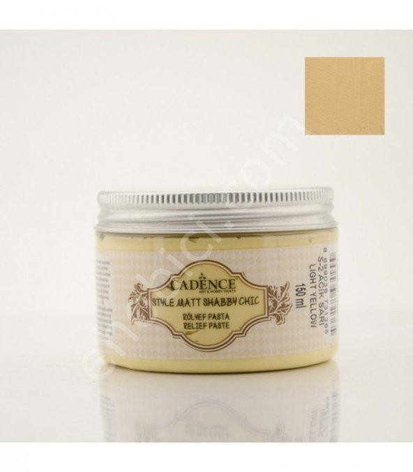 Cadence Shabby Chic Renkli Rölyef Pasta 150ml SR02 Açık Sarı