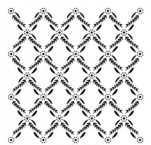 Ardışık Desen Stencil Şablon (25x25) R-056