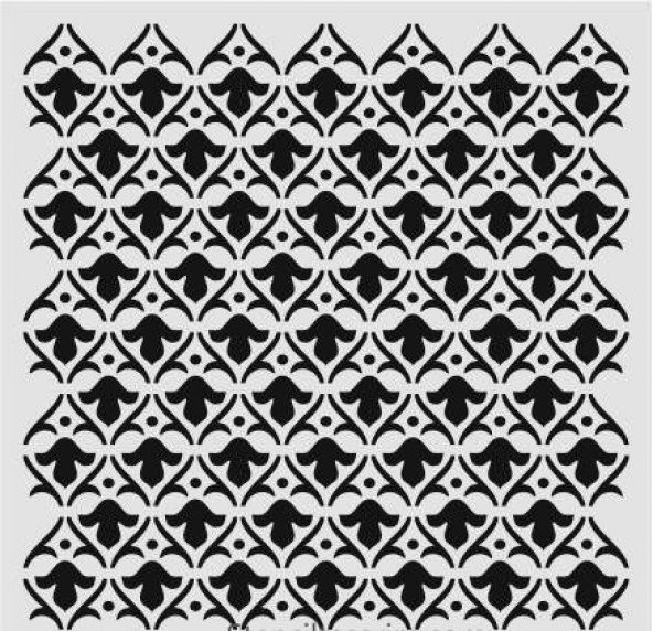 Ardışık Desen Stencil Şablon (25x25) R-061