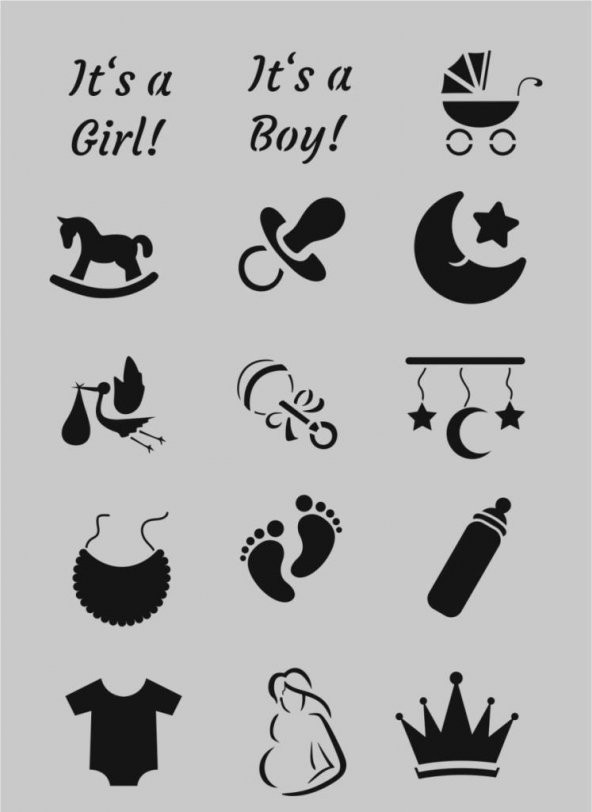 Çocuk Desen Stencil Şablon (25X35) Ç-049 ürün görseli