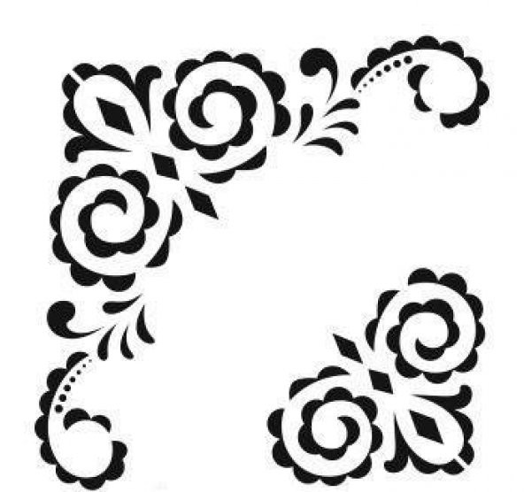 Köşe Desenler Stencil Şablon (25x25) KÖ-051 ürün görseli