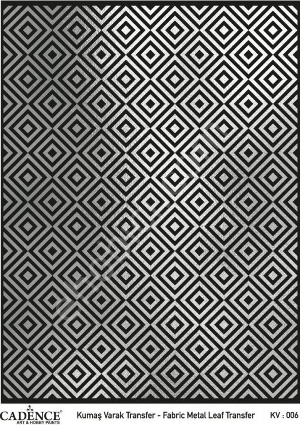 KV-06 Cadence Kumaş Varak Transfer Gümüş 30x42 ürün görseli