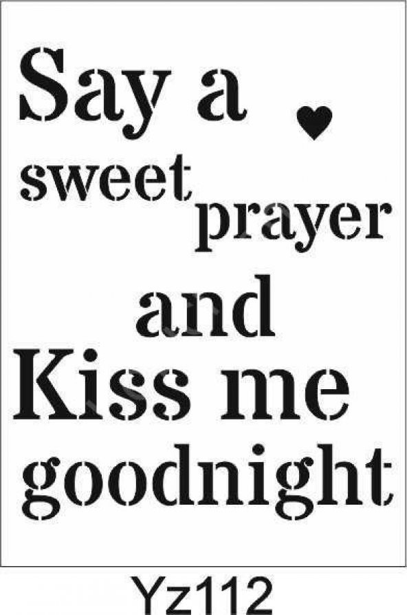 Yazı Desenler Stencil Şablon (21x30) YZ-112 ürün görseli