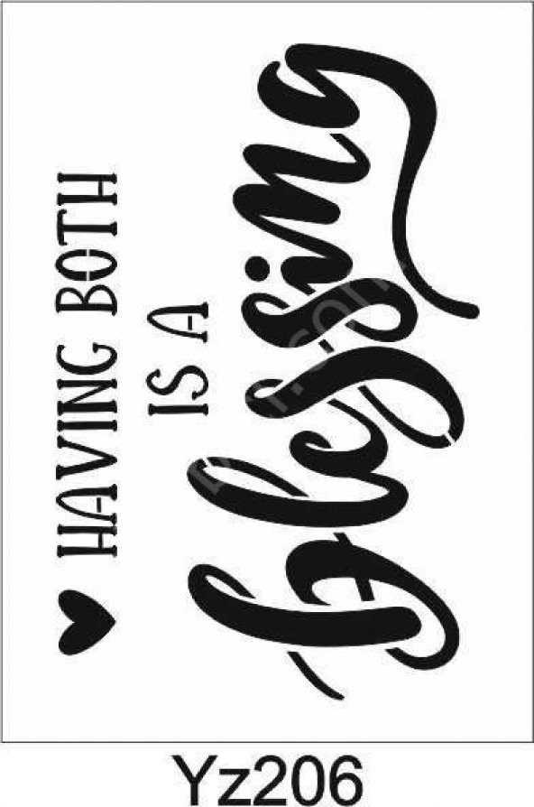 Yazı Desenler Stencil Şablon (21x30) YZ-206 ürün görseli