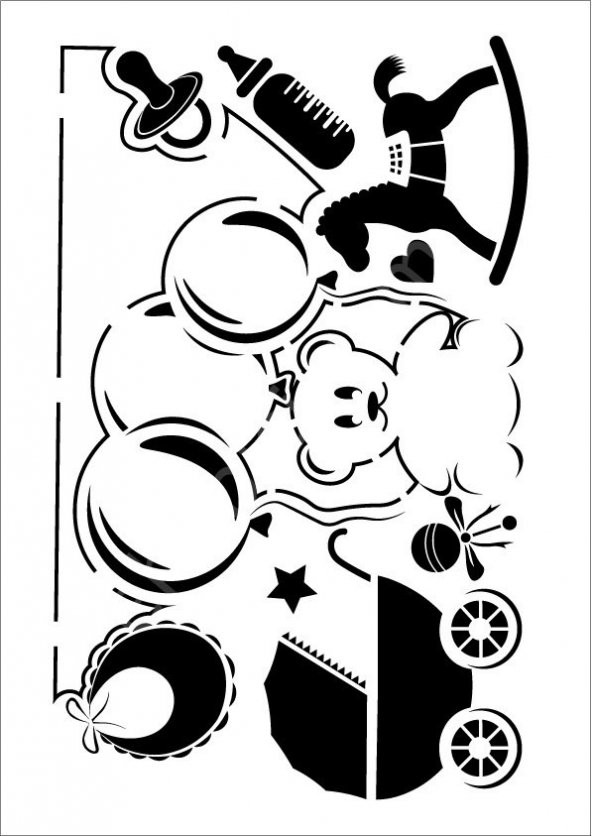 Cadence Çocuk Desen Stencil Şablon 21x30 KCS-006 ürün görseli