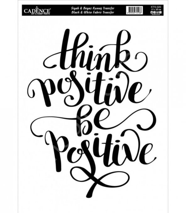 KTS-20 Siyah Beyaz Kumaş Transfer 21x30 ürün görseli