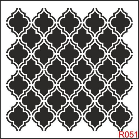 Ardışık Desen Stencil Şablon (40x40) R-051