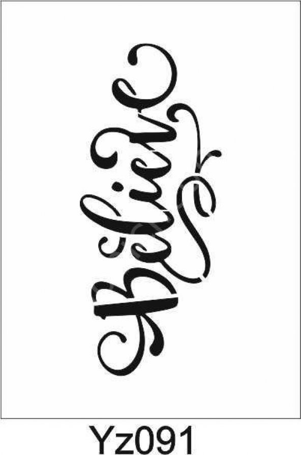 Yazı Desenler Stencil Şablon (15x30) YZ-091 ürün görseli 1