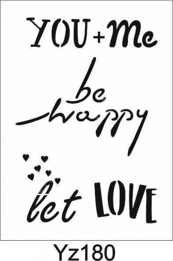 Yazı Desenler Stencil Şablon (21x30) YZ-180 ürün görseli