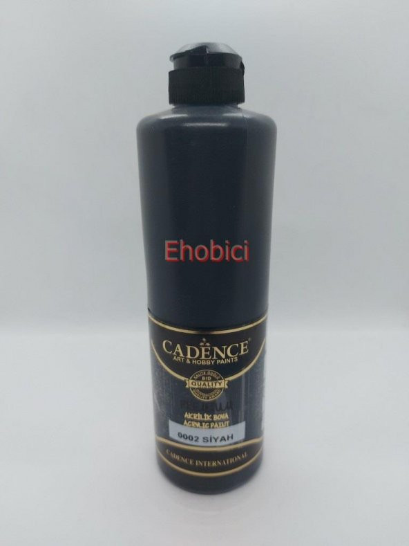 Cadence Akrilik Boya 500ML 0002 Siyah Ahşap Boyası - 1