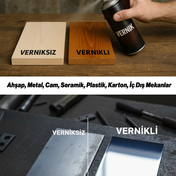 Sprey Mat Vernik Ahşap Metal Tüm Yüzeyler İçin 400 ml İç Dış Mekan Koruma Katmanı Akrilik Esaslı - Resim 2