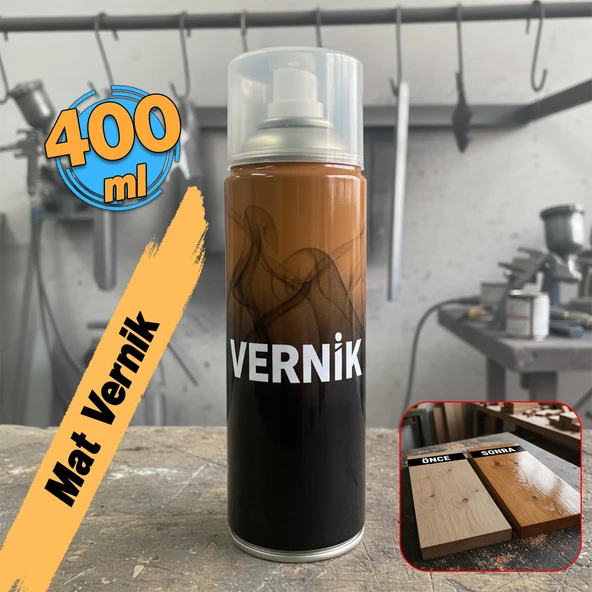 Sprey Mat Vernik Ahşap Metal Tüm Yüzeyler İçin 400 ml İç Dış Mekan Koruma Katmanı Akrilik Esaslı ürün görseli